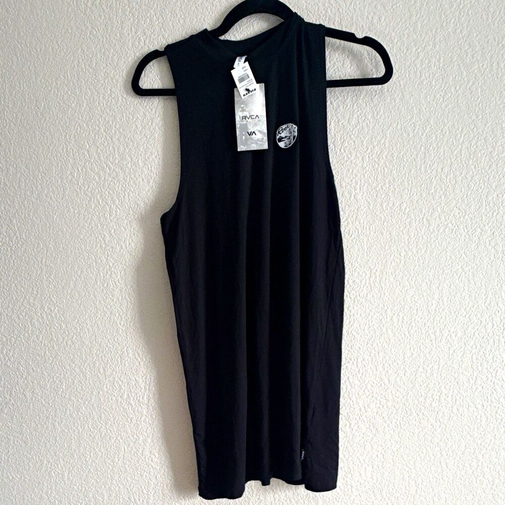 RVCA Women’s Black Solid Mock Neck Sleeveless Knit Tank dress Sz S WLD01YOT